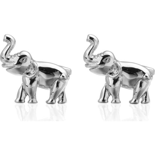 Luxury Men Silvery Elephant Cufflinks High Quality Lawyer Groom Wedding Cufflinks For Mens Shirt Cuff Links French Jewelry