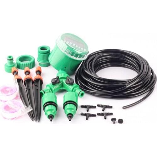 20m Garden Hose Automatic Drip Irrigation System Garden Adjustable Spike Bubbler Drip Emitters Garden Micro Sprinkler Irrigation