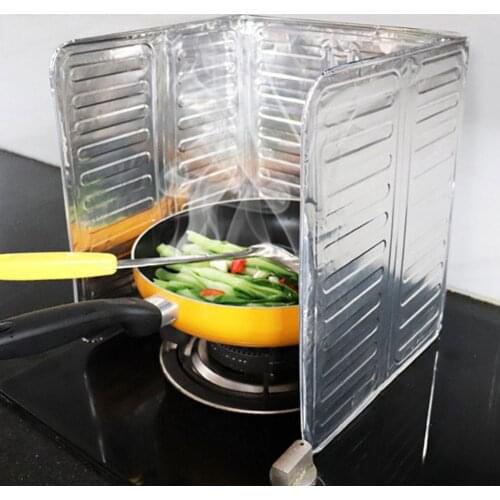 Aluminum Foil Baffle Foldable Kitchen Gas Stove Baffle Plate Kitchen Oil-Proof Splash-Proof Protection Screen Kitchen Accessorie