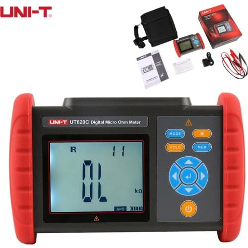 UNI-T UT620C Digital DC Low Resistance Meter Equipotential Test Micro Ohmmeter Connectors/Motor Resistance Tester