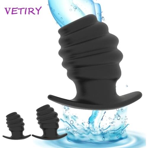 VETIRY Hollow Anal Plug Butt Plug Anal Dilator Enema Soft Speculum Prostata Massager Sex Toys for Woman Men Adult Sex Products