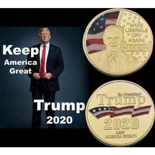 WR Donald Trump 2020 Gold Plated Coin US President Metal Coins Collection President Coins For Business Christmas Gifts