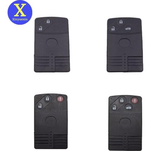 Xinyuexin Replacement Remote Smart Key Card Shell for Mazda 5 6 CX-7 CX-9 RX8 Miata MX5 Uncut Blade Fob Case 2 3 4 Buttons