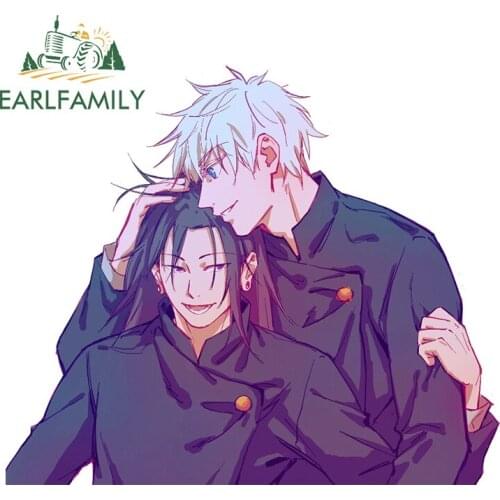 EARLFAMILY 13cm x 11cm For Gojo Satoru Funny Car Stickers Interesting Decal Sunscreen Repair Sticker Scratch-Proof Decoration