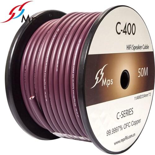 PAPRI HIFI Audio Cable MPS C-400 99.9997% OFC Speaker Wire For Amplifier Signal Line 4.0MM2*2/11AWG*2