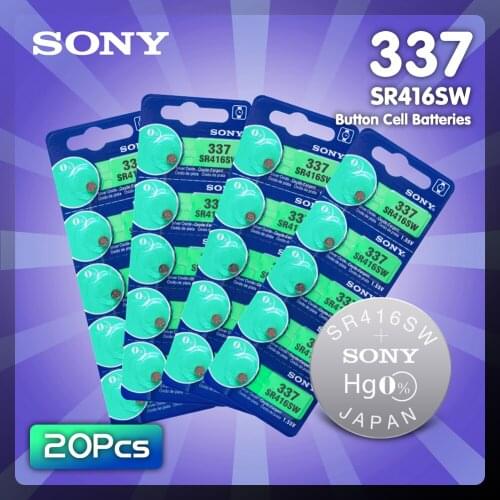 20Pcs/Lot Sony New LONG LASTING 337 SR416SW 623 D337 V337 SP337 Watch Battery Button Coin Cell For Watch Car Remotes