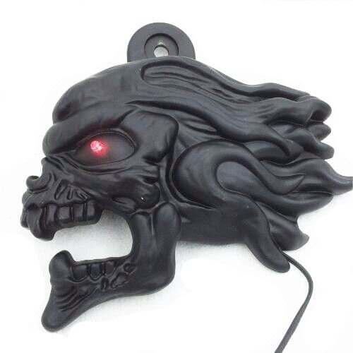 Motorcycle Aluminum Black Skull Horn Cover For Harley Side Mount Cowbell All V-rods 1992-2016