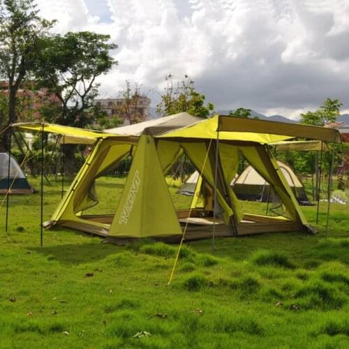ALLTEL 360*240*180CM 5-8 People Use Two Rooms Automatic Tents Outdoor Camping Aluminum Alloy Rainproof Large Tienda De Campaña
