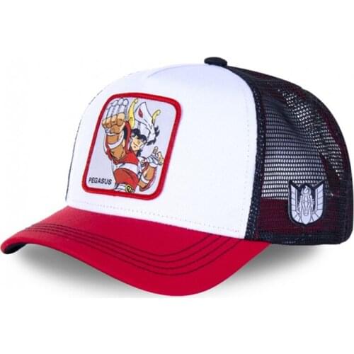 High Quality Saint Seiya Cartoon Anime Snapback Baseball Cap Men Women Hip Hop Dad Mesh Trucker Hat Dropshipping