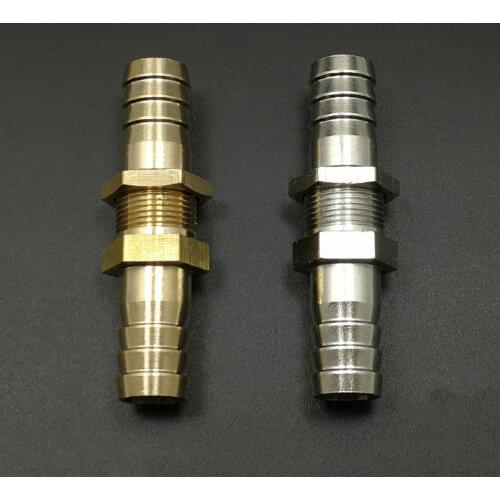 Fit 6 8 10 12 13 14 16 19 25mm Hose Barb Brass Bulkhead Hosetail Pipe Fitting Connector Water Gas Fuel