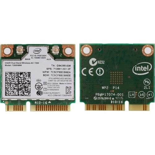 Intel Dual Band Wireless-AC 7260HMW Mini PCI-E BT4.0 Card For HP SPS 710661-001 C26
