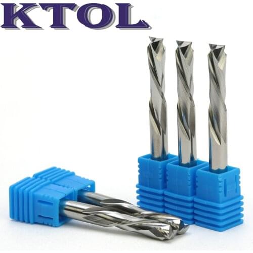 6.35*22mmUp&Down Cut- 2 Flute End Mill Cutter CNC Router Tools 5pcs/set Spiral CNC Milling Cutter Carbide Router Bits for Wood