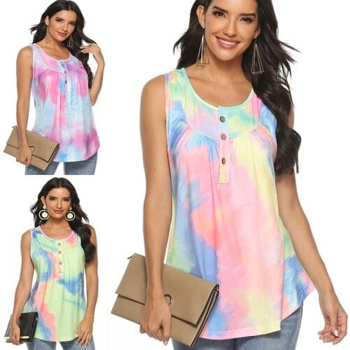 Summer Tie-dye Printed V-neck Short-sleeved T-shirt Ladies Tops 2021 aesthetic Womens Loose vintage Casual Tee Tops Tshirt