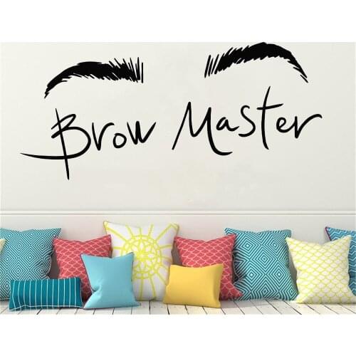 Eyebrows Brow Master Wall Art Sticker Beauty Salon Vinyl Sticker Removable Home Decor Living Room Make Up Shop Decals WL291