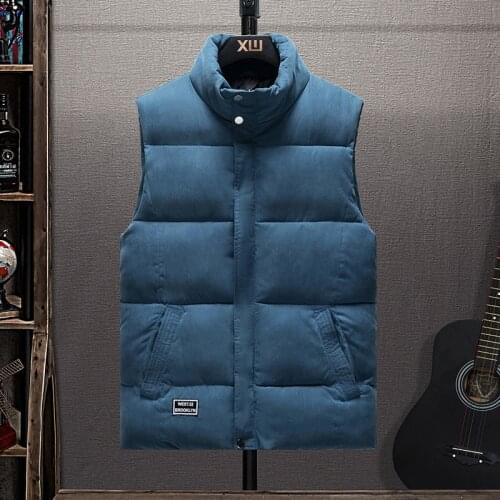 MenS Vest Autumn And Winter Trend All Kinds Of Work Clothes Down Cotton Clothes Handsome Warm Shoulder Boy Vest Jacket Korean