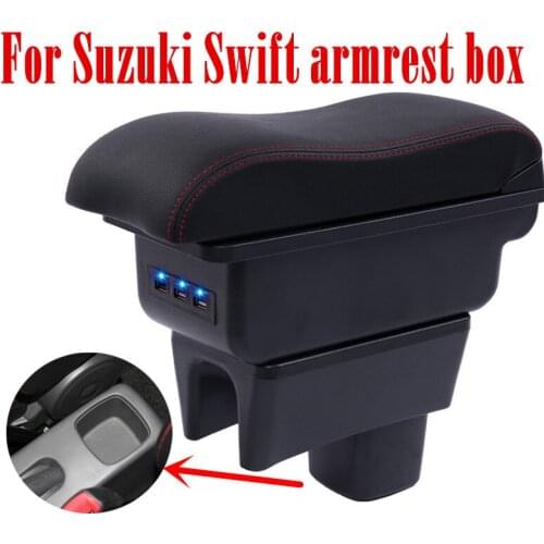 For Suzuki Maruti DZire Swift armrest box central Store content box with cup holder ashtray decoration With USB interface