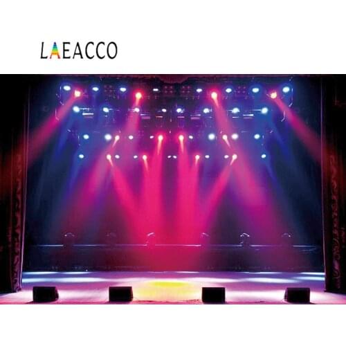 Laeacco Stage Backdrops Shiny Spotlight Music Play Show Speaker Birthday Party Portrait Photographic Background Photocall Studio