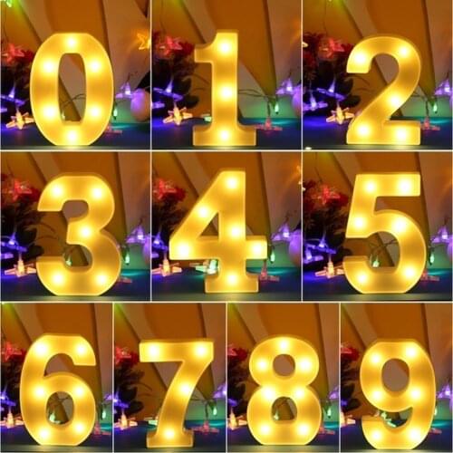 16CM Number LED Night Light Warm Alphabet Letter Culb Wall Decoration Party Wedding Birthday baby shower Valentines Day Decor