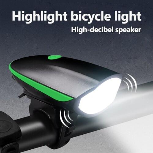 Highlight Bike Bell Lamp Cycling Light 1200mAh Electric Horn Waterproof USB Charging Loud Alarm Security Bicycle Bell