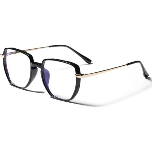 Veshion Blue Light Blocking Glasses for Women TR90 Full Rim Square Glasses Frame for Men Half Metal Ultralight Clear Lens