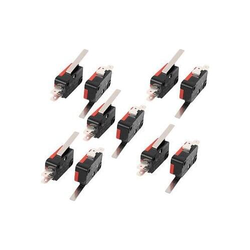 10 Pcs V-152-1C25 Roller Lever Arm SPDT Micro Limit Switch 3 Terminals Momentary