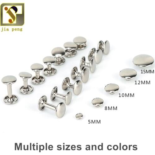 100pcs 5mm Round Double Cap Rivet of Metal Stud Collision Nail Metal Spike Rock Leathercraft Shoe Bag Belt Garment Bracelet