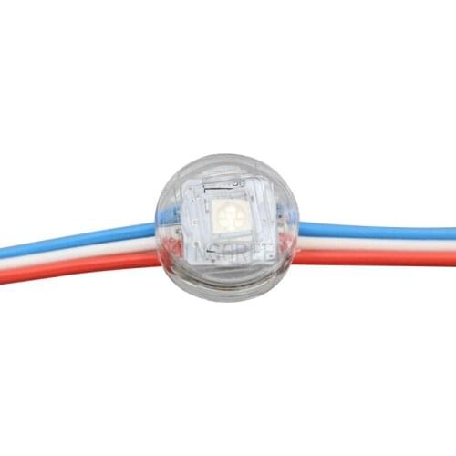 1000X Wholesale Clear cover 12mm DC5V input addressable SM16703 RGB led point light source IP68 express free shipping