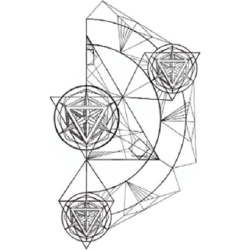 120MM×225MM long-lasting waterproof female tattoo stickers for men, future world, flower arm simple geometric line chest