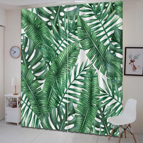 165*180cm Tropical Shower Curtains Green Leaves Waterproof Shower Curtain Polyester Bath Curtain Bathroom Products