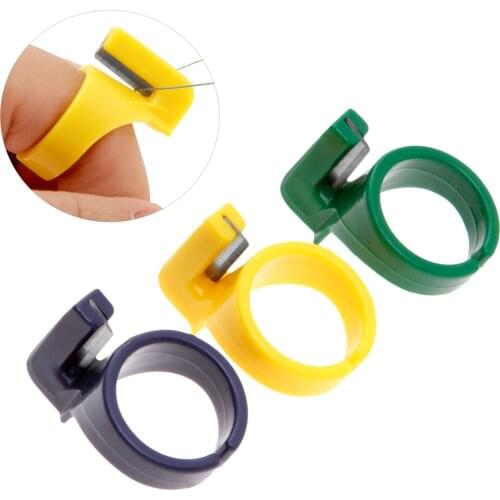 3Pcs/Lot ABS Rings Finger Knife Thimbles Ring Protector Sewing Thimble Thread Cutter Sewing Handcraft DIY Tool Colorful