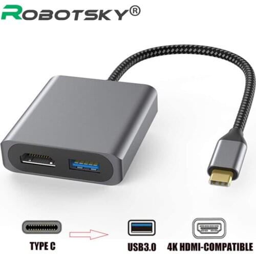 4k HD USB Type c To HDMI-compatible USB 3.0 HUB Display Screen Audio Video Converter for MacBook Samsung Dex Huawei Xioami TV