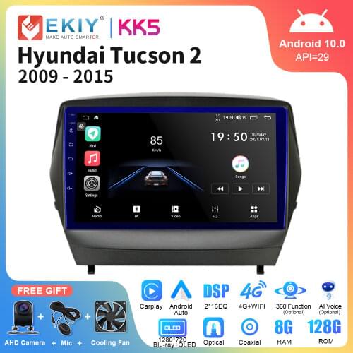 EKIY Android 10.0 GPS Navigation For Hyundai IX35 2010 2012 2013 2014 2015 Multimedia Stereo Car Bluetooth Radio No DVD 2 Din