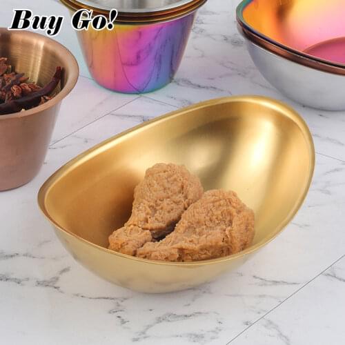 Stainless Steel Appetizer Hot Pot Dipping Bowl Plates Sauce Cup Seasoning Dish Saucer for Barbecue Bar Restaurant