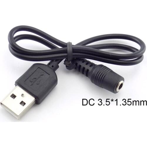 DC female Power jack to USB A Male Plug 3.5mm x 1.35mm Plug Extension Line Cable For Barrel Connector Power Cord USB 2.0 Male