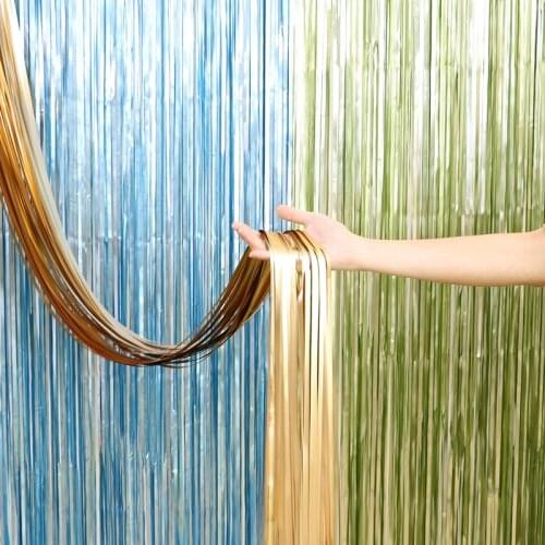Birthday Decor 1x2m Matte Curtain Tassel Streamers Wedding Christmas Stage Backdrop Birthday Party Decor Baby Shower Supplies