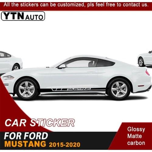 For Ford Mustang 2015 2016 2017 2018 2019 2020 Car Accessories Stickers Side Body Stripe Graphic Vinyl Decoration Car Decals