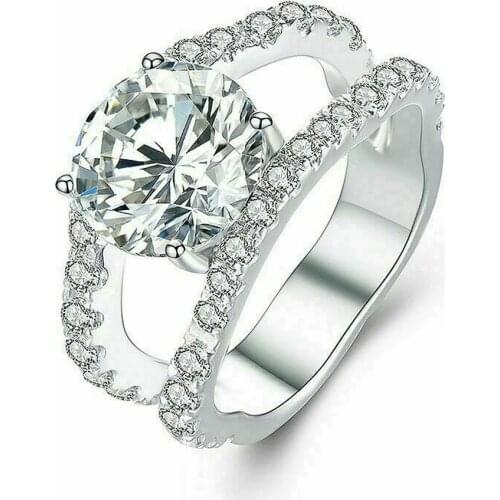 Huitan Full Zircon Bridal Wedding Rings Fancy Hollow Out Band Design Stylish Party Rings for Women Versatile Fashion Jewelry New