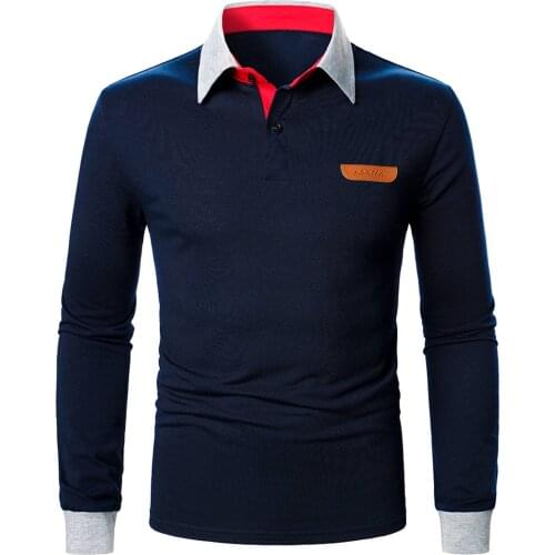 2021 Men Polo Shirt Long Sleeve Polo Shirt Solid Color Polo New Clothing Spring Autumn Streetwear Casual Loose Fashion Men Tops