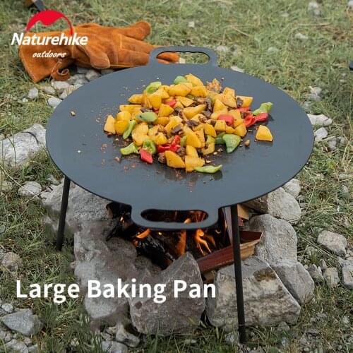 Naturehike Camping Pan Fry Pan Picnic Large Baking Pan Portable Non Stick Frying Iron Outdoor Tableware Cooking Circular/Square