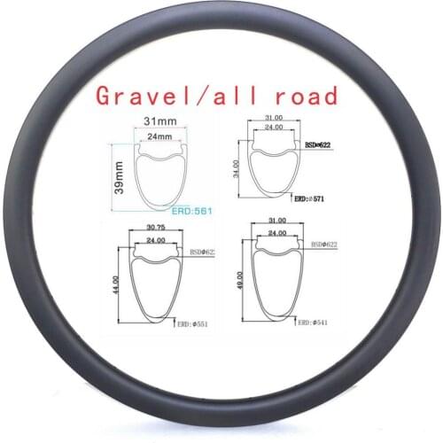 29er gravel bike carbon rims 31mm width tubeless all road carbon bicycle rims 34mm 39mm 44mm 54mm profile