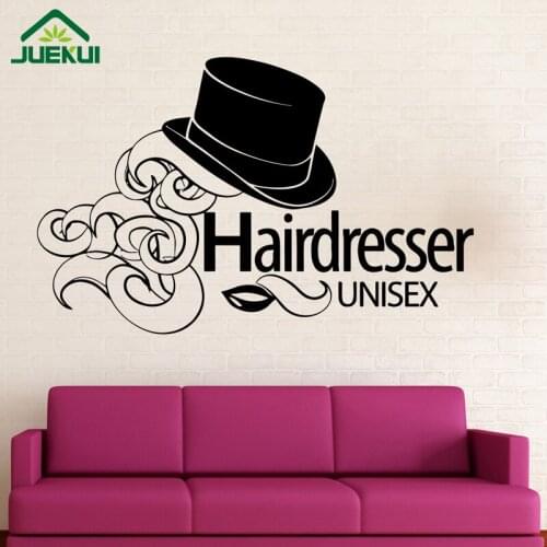 Hairdressing Unisex Wall Sticker Hairdresser Mural Sticker For Living Room Creative Home Decoration Beauty Salons Decor JA130
