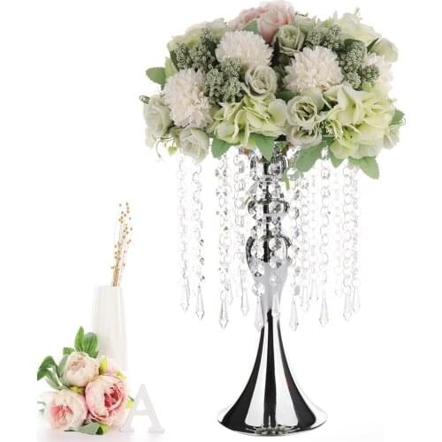 Candlestick Crystal Bead Curtain Rotating Mermaid Iron Flower Bracket Vase Wedding Props For Wedding Special Events Home Decor