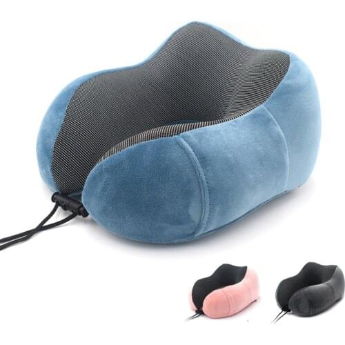 Neck Pillow U Shaped Memory Foam Soft Slow Rebound Space 30*28*14CM Cervical Healthcare Bedding Airplane Travel Pillow with Bag