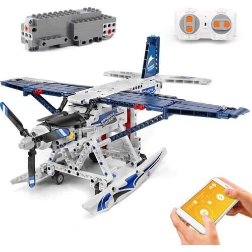 Mould King 15014 APP RC Car Toys The Motorized Amphibious Aircraft Building Blocks Assembly Bricks Kids Christmas Gifts