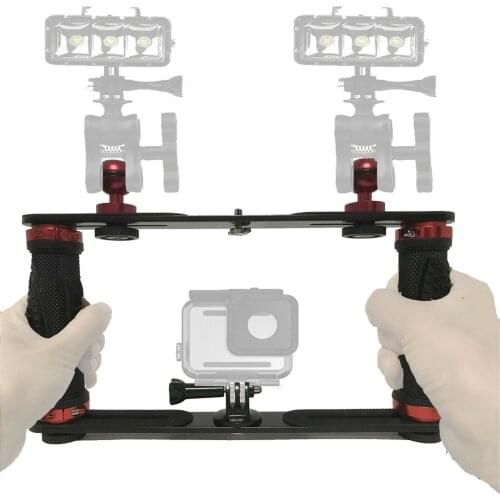 Handheld Stabilizer Rig Underwater Scuba Diving Dive Tray / LED Light for Gopro
