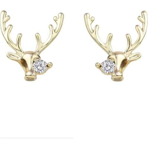 Christmas Elk Earring Crystal Deer Stud Earrings for Women Girls Fashion Ear Jewelry Gift Christmas Ornaments New Arrivals