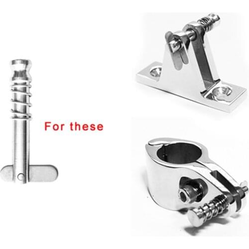 Boat Bimini Top Deck Hinge Spring Loaded Quick Release Pin 1/4'' - Marine Grade 316 Stainless Steel