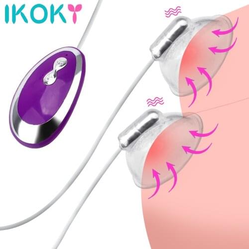 Tongue Lick Nipple Suction Cups Vibrator Nipple Sucker Vibrator Electric Breast Pump Breast Enlarge Massager Sex Toy for Woman
