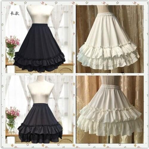 Vintage palace sweet lolita skirt ruffled elastic lace victorian skirt kawaii girl gothic lolita sk tea party princess loli cos