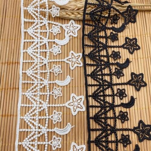 Moon Star Water-Soluble Lace Trim 7cm Wide Polyester Cloth Craft Sewing Accessories DIY Lolita Dress Decoration Material V2744